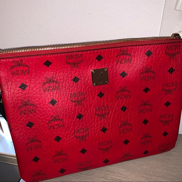 MCM Handbags - MCM Red Clutch Bag